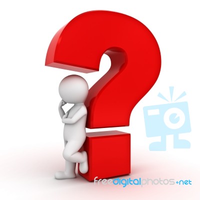 Figure Thinking With Question Mark Stock Image