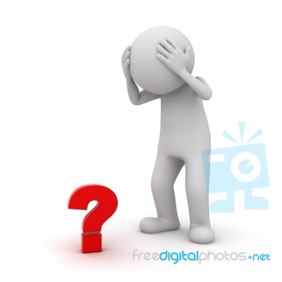 Figure Thinking With Question Mark Stock Image