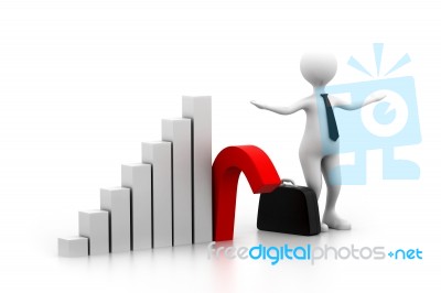 Figure with falling chart Stock Image