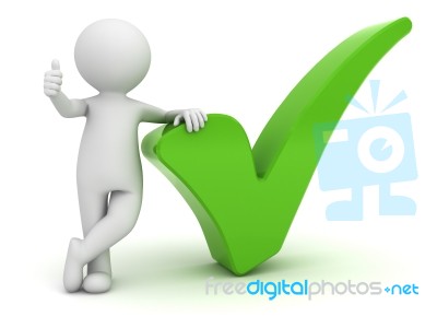 Figure With Green Check Mark Stock Image