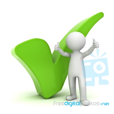 Figure With Green Check Mark Stock Image