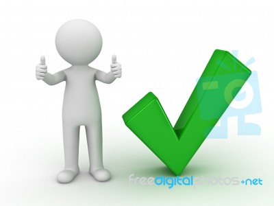 figure With Green Check Mark Stock Image