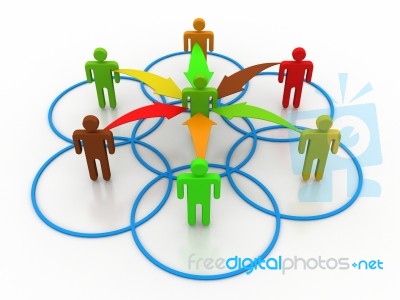 Figure With Network Concept Stock Image