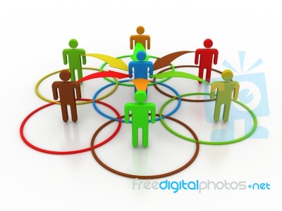 Figure With Network Concept Stock Image