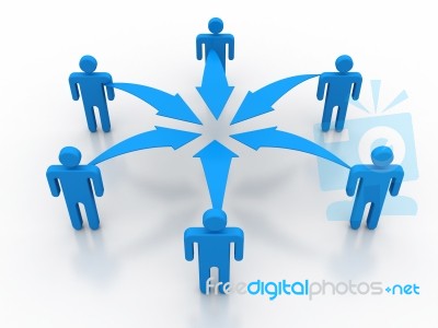 Figure With Network Concept Stock Image