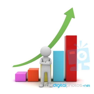 Figure With Successful Business Graph Stock Image