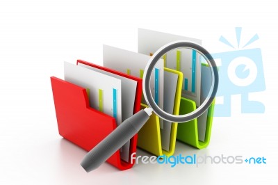 File Folder Search Stock Image