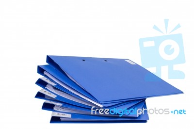 File Folder With Documents And Documents. Retention Of Contracts. Isolated White - Copy Space Stock Photo