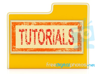 File Tutorials Indicates Study Folder And School Stock Image