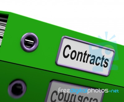 File With Contracts Word Stock Image