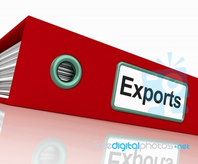 File With Exports Word Stock Image