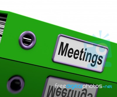 File With Meeting Word Stock Image