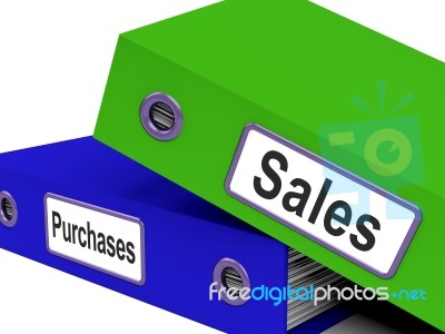 File With Sales And Purchases Word Stock Image