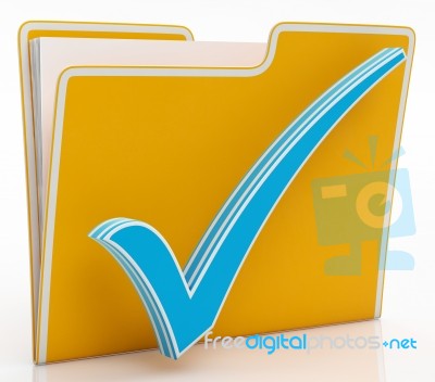 File With Tick Showing Organising And Paperwork Stock Image