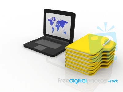 Files And Computer Stock Image