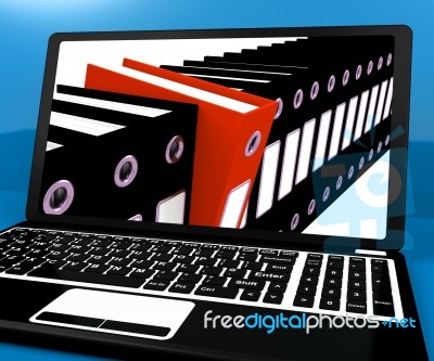 Files With Laptop Stock Image