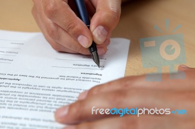 Filling Application Form Stock Photo