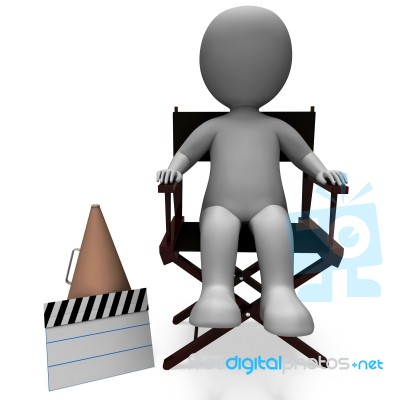 Film Director Character Shows Hollywood Directors Or Filmmaker Stock Image