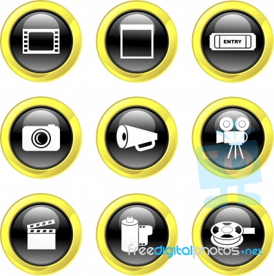 Film Icon Set Stock Image