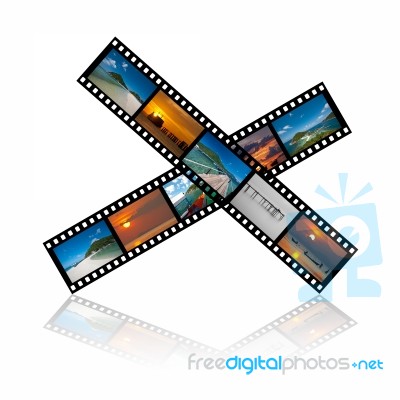 Film Strip With Holiday Photos Stock Photo