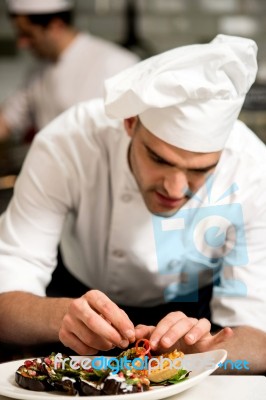 Final Touch Of Aubergine Stock Photo