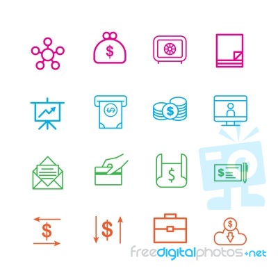 Finance And Money Icon Set On White Background Stock Image