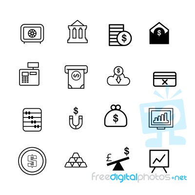 Finance And Money Icon Set On White Background Stock Image