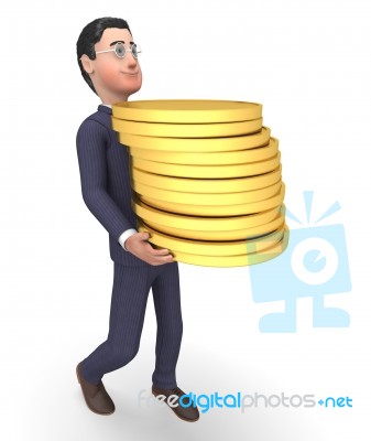 Finance Character Represents Business Person And Trading 3d Rend… Stock Image