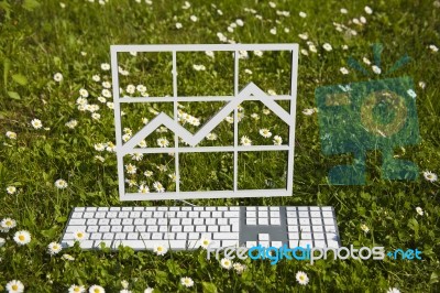 Finance Chart Diagram In Garden Stock Image