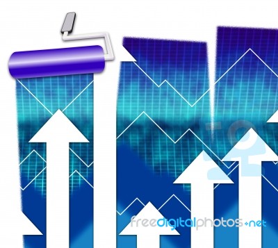 Finance Graph Indicates Accounting Forecast And Figures Stock Image