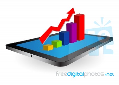 Finance Graph On Tablet Screen Isolated Stock Image