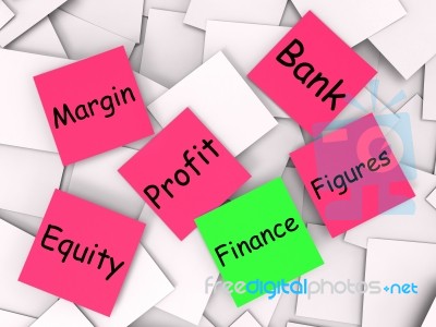 Finance Post-it Note Shows Equity Or Margin Stock Image