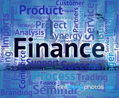 Finance Word Shows Finances Commerce And Profit Stock Image