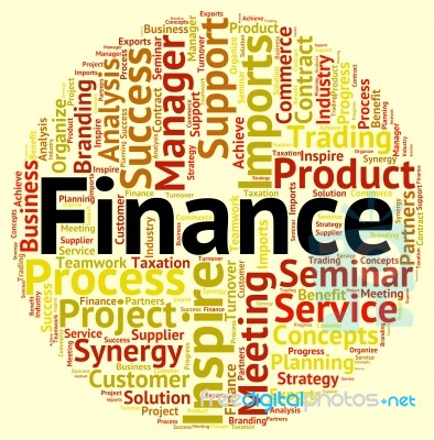 Finance Word Shows Profit Figures And Commerce Stock Image