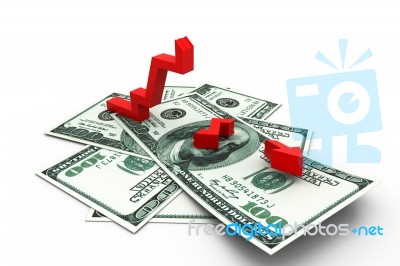 Financial Crisis. (dollar Diagram) Stock Image