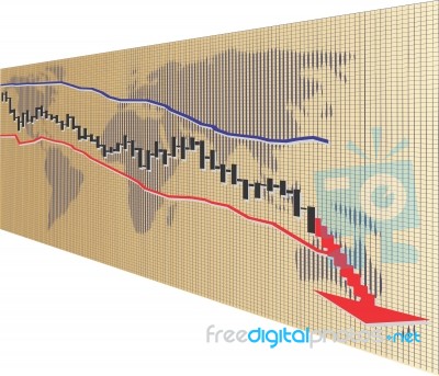 Financial Crisis Graph Stock Image