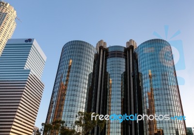 Financial District Of Los Angeles Stock Photo