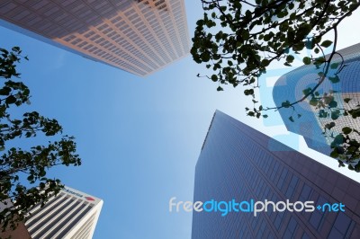 Financial District Of Los Angeles Stock Photo