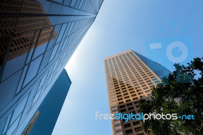 Financial District Of Los Angeles Stock Photo