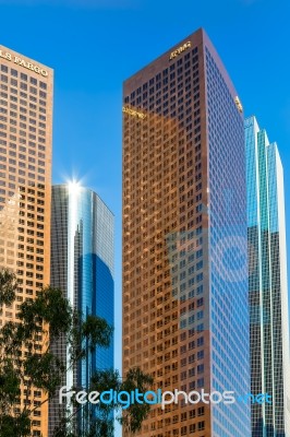 Financial District Of Los Angeles Stock Photo