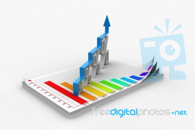 Financial Growth In Percentage Stock Image