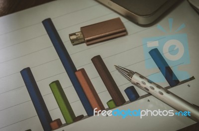 Financial Paper Charts Stock Photo