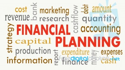 Financial Planning, Word Cloud Concept On White Background. Illu… Stock Image