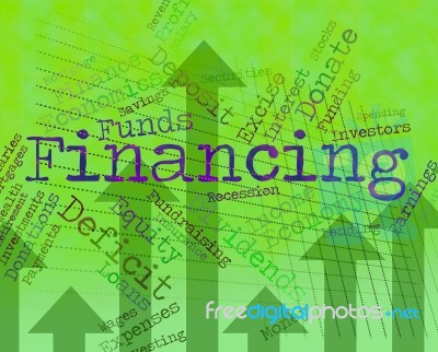 Financing Word Indicates Business Financial And Trading Stock Image