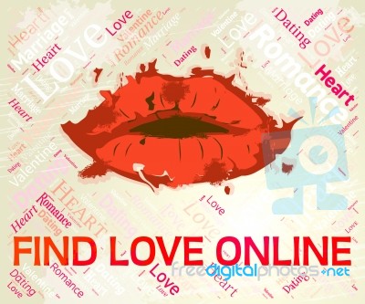 Find Love Online Means Search For And Adoration Stock Image