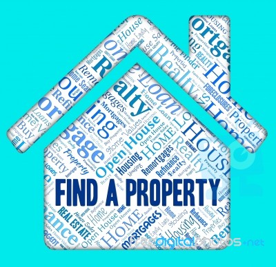 Find Property Indicates Found Houses And Residence Stock Image