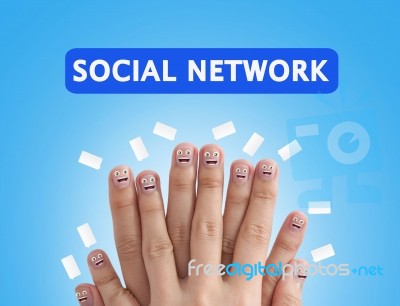 Finger Group For Social Network Stock Photo