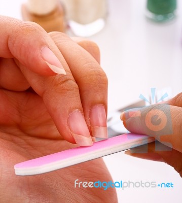 Finger Nails To Keep Beautiful Stock Photo