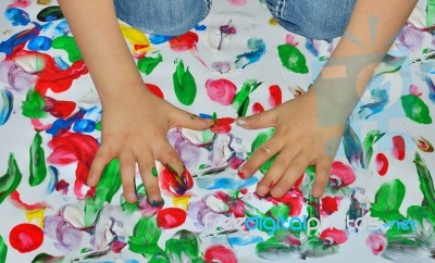 Finger Painting Stock Photo