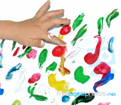 Finger Painting Stock Photo